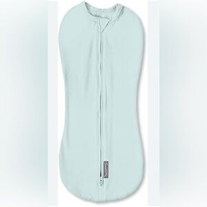 SwaddleMe by Ingenuity Pod Swaddle Blanket Newborn Baby Soft Blue 2 way Zipper